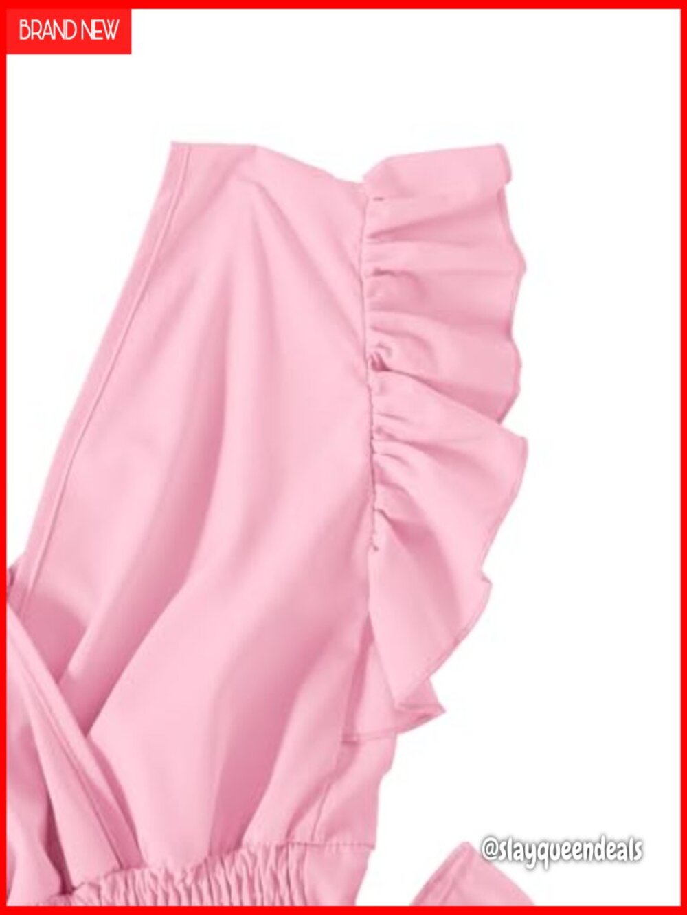 V Neck Ruffle Cap Sleeve Side Bow Shirred Hem Summer Crop Tank Top - Picture 4 of 5